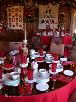 Festive Holiday Table Setting Ready For Lunch
